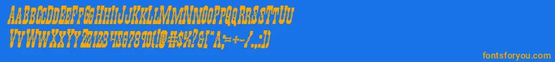 Youngerbrosboldital Font – Orange Fonts on Blue Background