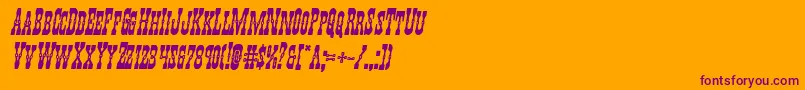 Youngerbrosboldital Font – Purple Fonts on Orange Background