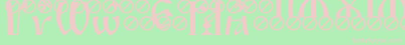 IrmologionBrthgrave-fontti – vaaleanpunaiset fontit vihreällä taustalla