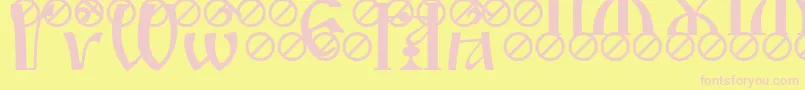 IrmologionBrthgrave-fontti – vaaleanpunaiset fontit keltaisella taustalla