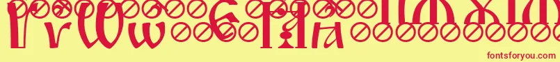 IrmologionBrthgrave-Schriftart – Rote Schriften auf gelbem Hintergrund