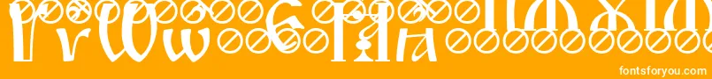 フォントIrmologionBrthgrave – オレンジの背景に白い文字