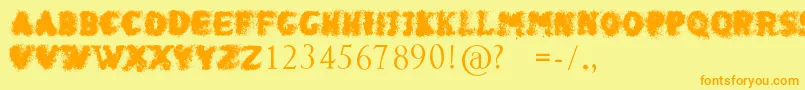 ShakenCoffeeBold Font – Orange Fonts on Yellow Background