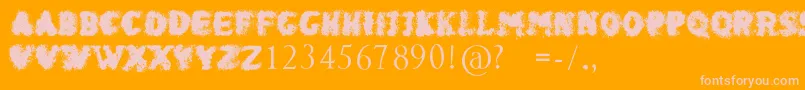 ShakenCoffeeBold-Schriftart – Rosa Schriften auf orangefarbenem Hintergrund