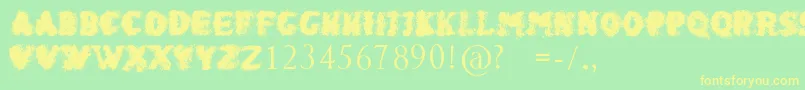 ShakenCoffeeBold Font – Yellow Fonts on Green Background