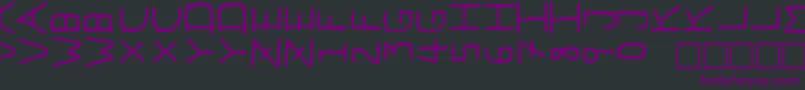 Шрифт PfVeryverybadfont7Sideways – фиолетовые шрифты на чёрном фоне