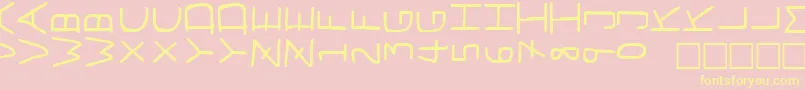 PfVeryverybadfont7Sideways Font – Yellow Fonts on Pink Background