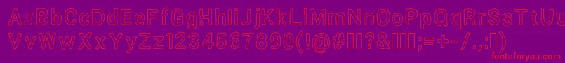 Verumaioutline-Schriftart – Rote Schriften auf violettem Hintergrund