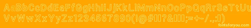 More about Verumaioutline Font Verumaioutline Font – Yellow Fonts on Orange Background