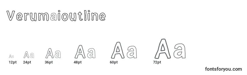 Размеры шрифта Verumaioutline