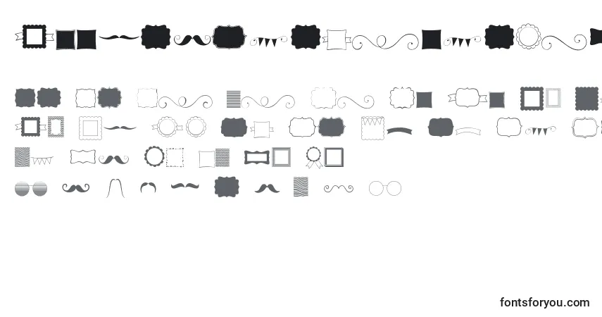 Schriftart Kgflavorandframes – Alphabet, Zahlen, spezielle Symbole