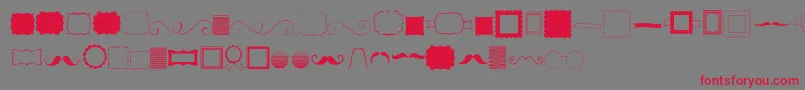 Kgflavorandframes Font – Red Fonts on Gray Background