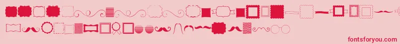 Fonte Kgflavorandframes – fontes vermelhas em um fundo rosa