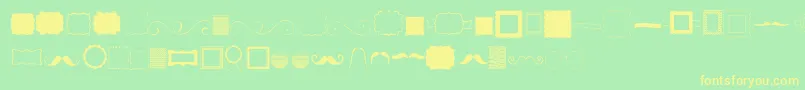 Weitere Informationen zur Kgflavorandframes-Schriftart Kgflavorandframes-Schriftart – Gelbe Schriften auf grünem Hintergrund