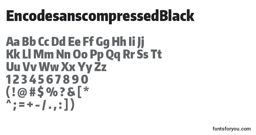 Шрифт EncodesanscompressedBlack – алфавит, цифры, специальные символы