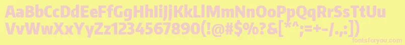 EncodesanscompressedBlack Font – Pink Fonts on Yellow Background