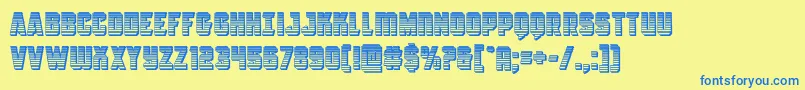 Antilleschrome Font – Blue Fonts on Yellow Background