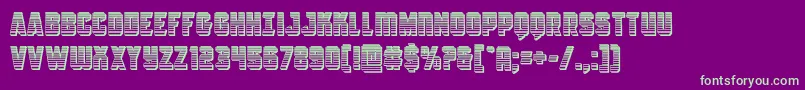 フォントAntilleschrome – 紫の背景に緑のフォント