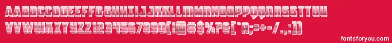 Antilleschrome-Schriftart – Weiße Schriften auf rotem Hintergrund