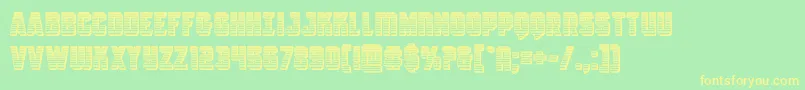 Antilleschrome-Schriftart – Gelbe Schriften auf grünem Hintergrund