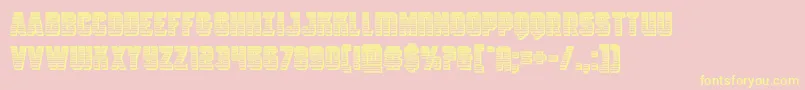フォントAntilleschrome – 黄色のフォント、ピンクの背景