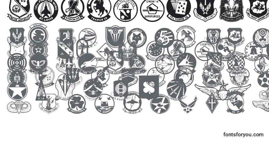 A fonte WingsOfAmerica – alfabeto, números, caracteres especiais