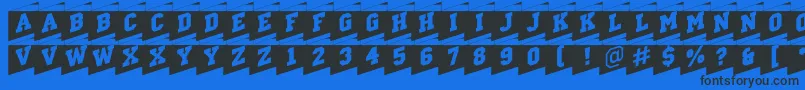 ACampuscmcorner Font – Black Fonts on Blue Background