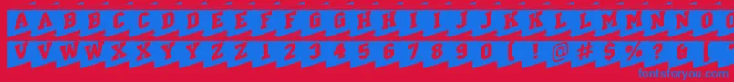 ACampuscmcorner Font – Blue Fonts on Red Background