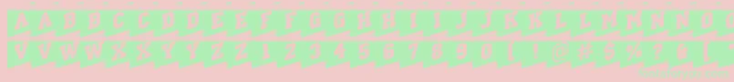 ACampuscmcornerフォントについての詳細 フォントACampuscmcorner – ピンクの背景に緑の文字