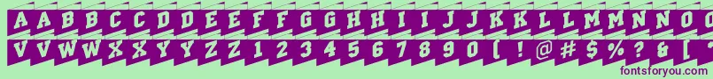 ACampuscmcorner Font – Purple Fonts on Green Background