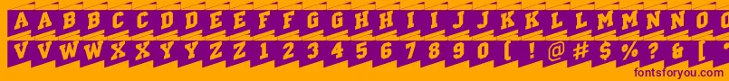 ACampuscmcorner Font – Purple Fonts on Orange Background
