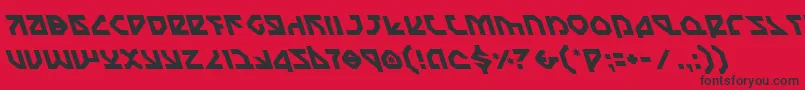 フォントNostromoLeftalic – 赤い背景に黒い文字