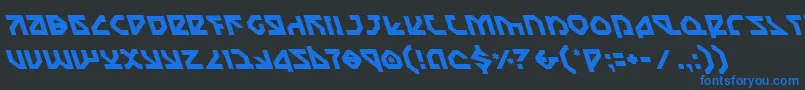 フォントNostromoLeftalic – 黒い背景に青い文字