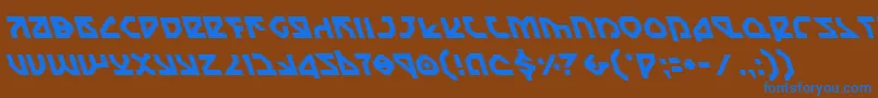 フォントNostromoLeftalic – 茶色の背景に青い文字