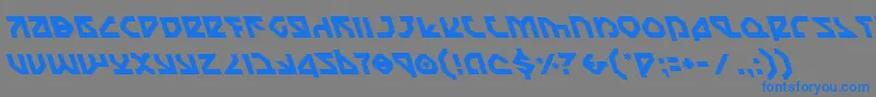 フォントNostromoLeftalic – 灰色の背景に青い文字