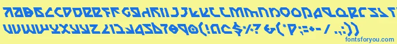 NostromoLeftalic Font – Blue Fonts on Yellow Background