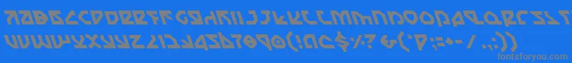 フォントNostromoLeftalic – 青い背景に灰色の文字