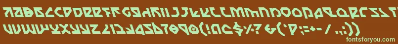 NostromoLeftalic-fontti – vihreät fontit ruskealla taustalla