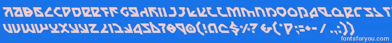 NostromoLeftalic Font – Pink Fonts on Blue Background