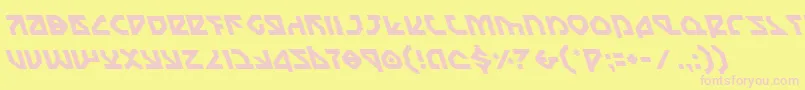 Fonte NostromoLeftalic – fontes rosa em um fundo amarelo