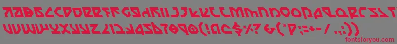 フォントNostromoLeftalic – 赤い文字の灰色の背景
