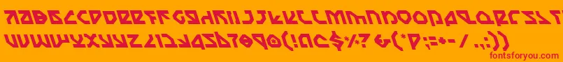 Fonte NostromoLeftalic – fontes vermelhas em um fundo laranja