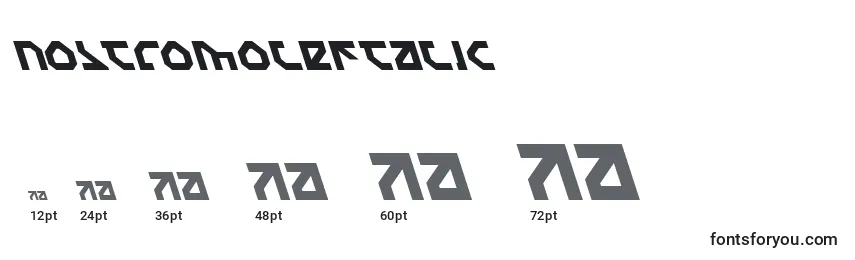 NostromoLeftalic Font Sizes