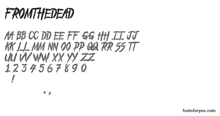 Czcionka FromTheDead – alfabet, cyfry, specjalne znaki