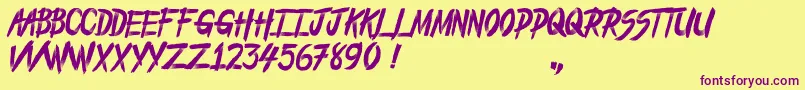 FromTheDead Font – Purple Fonts on Yellow Background