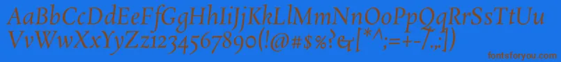 fuente RosarivoItalic – Fuentes Marrones Sobre Fondo Azul
