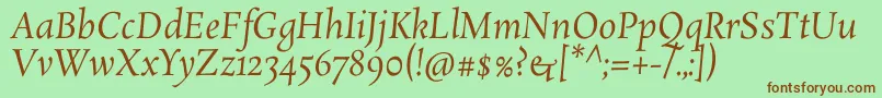RosarivoItalic Font – Brown Fonts on Green Background