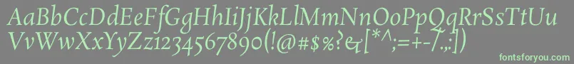 RosarivoItalic Font – Green Fonts on Gray Background
