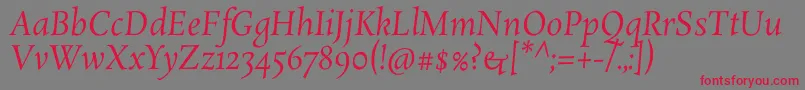 RosarivoItalic Font – Red Fonts on Gray Background