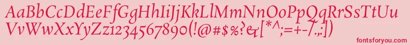 RosarivoItalic Font – Red Fonts on Pink Background